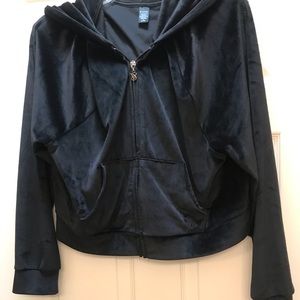 Victoria Secret 2-piece black velour lounge set. Size M
